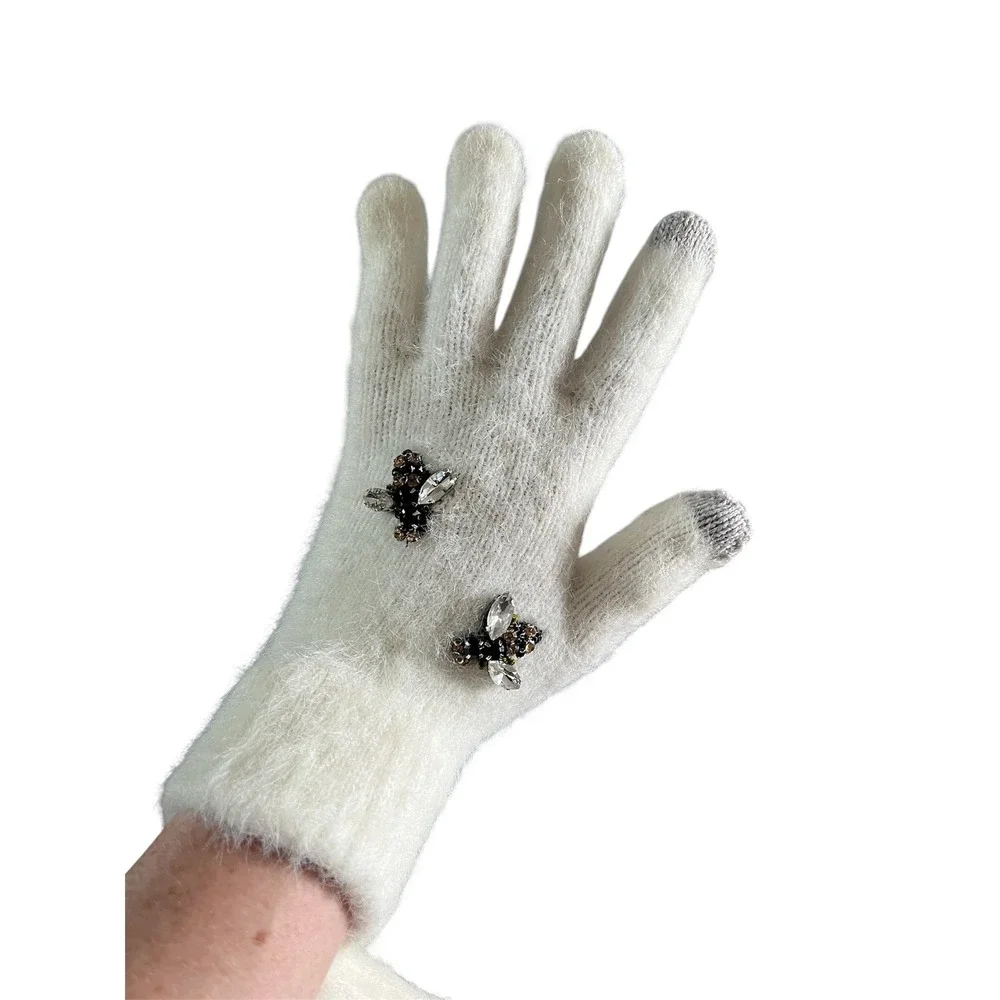 SLEEPING ON SNOW x ANTHROPOLOGIE Tech Friendly Bee Well-Embellished Gloves NWOT